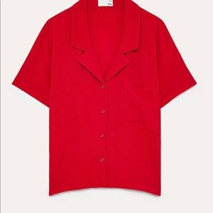 Aritzia Wilfred Free Shawna Blouse in Red